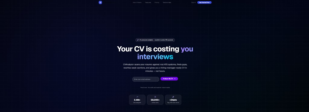 CV Analyzer — ekran görüntüsü